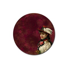 Vintage Edwardian Scrapbook Rubber Round Coaster (4 Pack)  by Nexatart