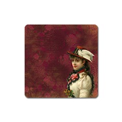 Vintage Edwardian Scrapbook Square Magnet by Nexatart