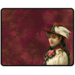 Vintage Edwardian Scrapbook Double Sided Fleece Blanket (medium)  by Nexatart