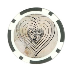 Heart Drawing Angel Vintage Poker Chip Card Guard by Nexatart