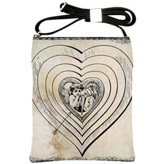 Heart Drawing Angel Vintage Shoulder Sling Bags by Nexatart