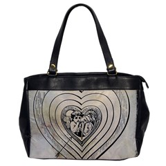 Heart Drawing Angel Vintage Office Handbags by Nexatart