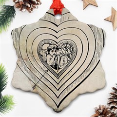 Heart Drawing Angel Vintage Snowflake Ornament (two Sides) by Nexatart