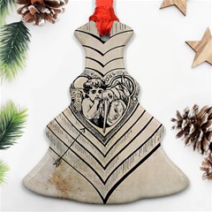 Heart Drawing Angel Vintage Christmas Tree Ornament (two Sides) by Nexatart