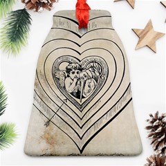 Heart Drawing Angel Vintage Bell Ornament (two Sides) by Nexatart