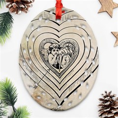 Heart Drawing Angel Vintage Ornament (oval Filigree) by Nexatart