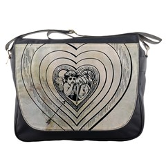 Heart Drawing Angel Vintage Messenger Bags by Nexatart