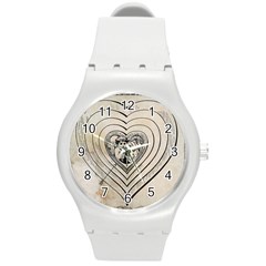 Heart Drawing Angel Vintage Round Plastic Sport Watch (m) by Nexatart