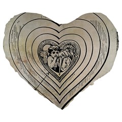 Heart Drawing Angel Vintage Large 19  Premium Heart Shape Cushions