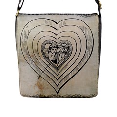 Heart Drawing Angel Vintage Flap Messenger Bag (l)  by Nexatart