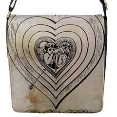 Heart Drawing Angel Vintage Flap Messenger Bag (s) by Nexatart