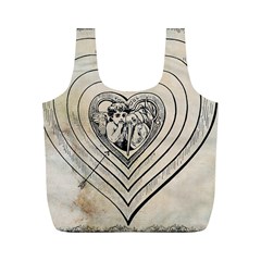 Heart Drawing Angel Vintage Full Print Recycle Bags (m)  by Nexatart