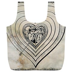 Heart Drawing Angel Vintage Full Print Recycle Bags (l)  by Nexatart