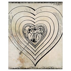 Heart Drawing Angel Vintage Drawstring Bag (small) by Nexatart