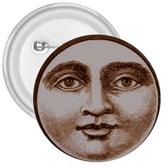 Moon Face Vintage Design Sepia 3  Buttons by Nexatart