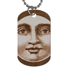 Moon Face Vintage Design Sepia Dog Tag (one Side) by Nexatart