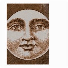 Moon Face Vintage Design Sepia Small Garden Flag (two Sides) by Nexatart