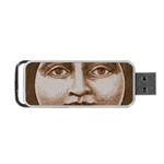 Moon Face Vintage Design Sepia Portable USB Flash (Two Sides) Back