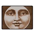 Moon Face Vintage Design Sepia Double Sided Fleece Blanket (Small)  45 x34  Blanket Front