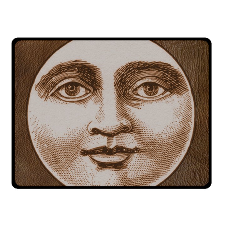 Moon Face Vintage Design Sepia Double Sided Fleece Blanket (Small) 