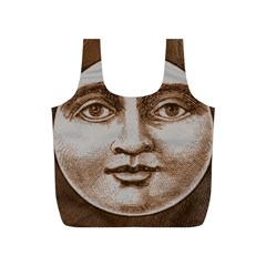 Moon Face Vintage Design Sepia Full Print Recycle Bags (s)  by Nexatart