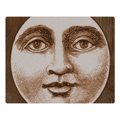 Moon Face Vintage Design Sepia Double Sided Flano Blanket (large)  by Nexatart