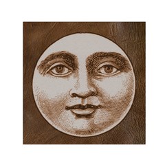 Moon Face Vintage Design Sepia Small Satin Scarf (square) by Nexatart