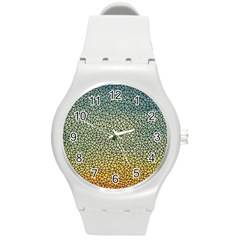 Background Cubism Mosaic Vintage Round Plastic Sport Watch (m) by Nexatart