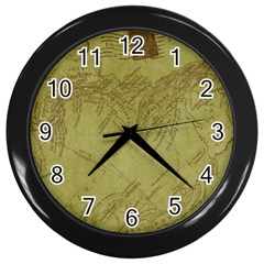 Vintage Map Background Paper Wall Clocks (black) by Nexatart