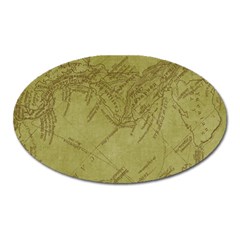 Vintage Map Background Paper Oval Magnet by Nexatart