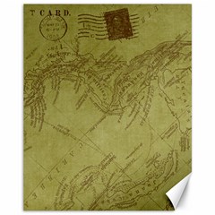 Vintage Map Background Paper Canvas 11  X 14   by Nexatart