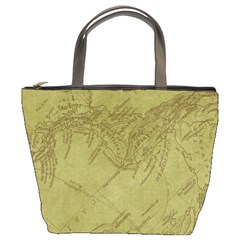 Vintage Map Background Paper Bucket Bags by Nexatart