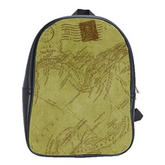 Vintage Map Background Paper School Bag (large) by Nexatart