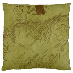 Vintage Map Background Paper Standard Flano Cushion Case (one Side) by Nexatart