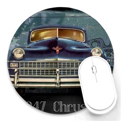 Vintage Car Automobile Round Mousepads by Nexatart