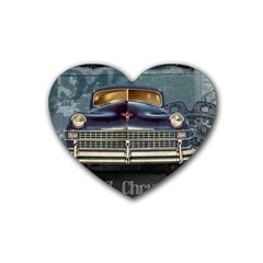 Vintage Car Automobile Heart Coaster (4 Pack)  by Nexatart