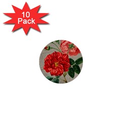 Flower Floral Background Red Rose 1  Mini Buttons (10 Pack)  by Nexatart