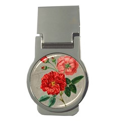 Flower Floral Background Red Rose Money Clips (round) 