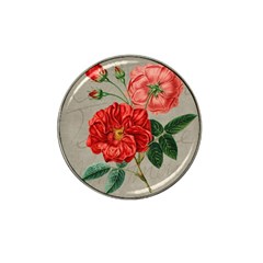 Flower Floral Background Red Rose Hat Clip Ball Marker (4 Pack)