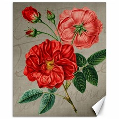 Flower Floral Background Red Rose Canvas 11  X 14   by Nexatart