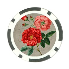 Flower Floral Background Red Rose Poker Chip Card Guard by Nexatart