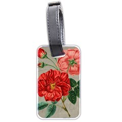 Flower Floral Background Red Rose Luggage Tags (two Sides)