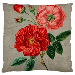 Flower Floral Background Red Rose Large Cushion Case (one Side) by Nexatart