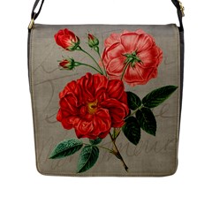 Flower Floral Background Red Rose Flap Messenger Bag (l)  by Nexatart