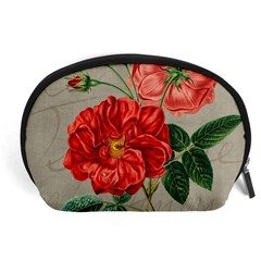 Flower Floral Background Red Rose Accessory Pouches (large)  by Nexatart