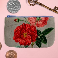 Flower Floral Background Red Rose Large Coin Purse by Nexatart