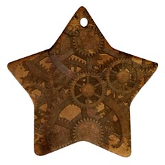 Background Steampunk Gears Grunge Ornament (star) by Nexatart