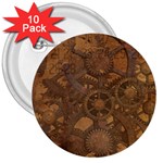 Background Steampunk Gears Grunge 3  Buttons (10 pack)  Front