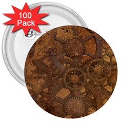 Background Steampunk Gears Grunge 3  Buttons (100 Pack)  by Nexatart