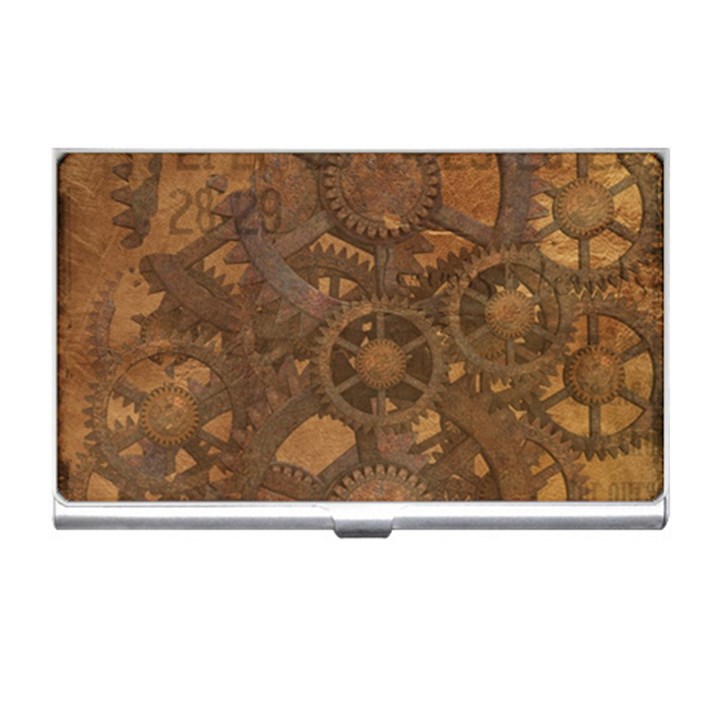 Background Steampunk Gears Grunge Business Card Holders